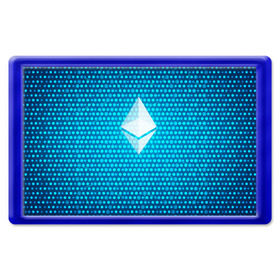 Магнит 45*70 с принтом Blue Ethereum - Синий Эфириум в Тюмени, Пластик | Размер: 78*52 мм; Размер печати: 70*45 | Тематика изображения на принте: black milk | cryptocurrency | eth | ethereum | etherium | litecoin | виталик бутерин | крипта | крипто | криптовалюта | лайткоин | майнер | майнинг | эфир