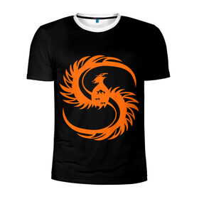 Мужская футболка 3D спортивная с принтом phoenix в Тюмени, 100% полиэстер с улучшенными характеристиками | приталенный силуэт, круглая горловина, широкие плечи, сужается к линии бедра | phenix | phoenix | огненная птица | огонь