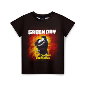 Детская футболка 3D с принтом Поцелуй Green Day в Тюмени, 100% гипоаллергенный полиэфир | прямой крой, круглый вырез горловины, длина до линии бедер, чуть спущенное плечо, ткань немного тянется | american idiot | green day | альтернативный | билли джо армстронг | грин дей | группа | зелёный день | майк дёрнт | музыка | панк | поп | поппанк | поцелуй | рок | стена | тре кул