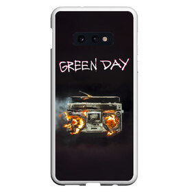 Чехол для Samsung S10E с принтом Green Day магнитофон в огне в Тюмени, Силикон | Область печати: задняя сторона чехла, без боковых панелей | american idiot | green day | альтернативный | билли джо армстронг | грин дей | группа | зелёный день | майк дёрнт | музыка | панк | поп | поппанк | рок | тре кул