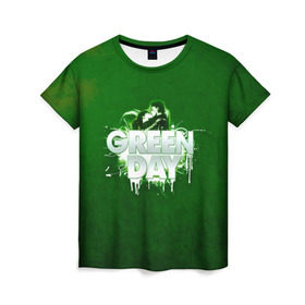 Женская футболка 3D с принтом Зелень Green Day в Тюмени, 100% полиэфир ( синтетическое хлопкоподобное полотно) | прямой крой, круглый вырез горловины, длина до линии бедер | american idiot | green day | альтернативный | билли джо армстронг | грин дей | группа | зелёный день | майк дёрнт | музыка | панк | поп | поппанк | поцелуй | рок | тре кул
