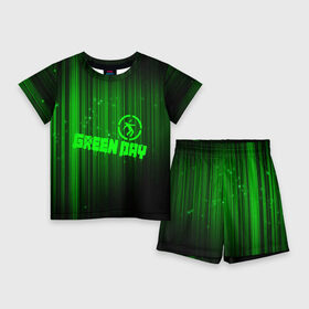 Детский костюм с шортами 3D с принтом Green Day лучи в Тюмени,  |  | american idiot | green day | альтернативный | билли джо армстронг | грин дей | группа | зелёный день | майк дёрнт | музыка | надпись | панк | поп | поппанк | рок | тре кул