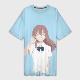 Платье-футболка 3D с принтом Форма голоса Koe no katachi 2 в Тюмени,  |  | anime | koe no katachi | shouko nishimiya | аниме | анимэ | голос | форма голоса | шоко нишимия