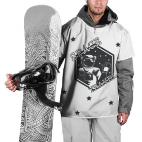 Накидка на куртку 3D с принтом Space travel в Тюмени, 100% полиэстер |  | белый | звезды | космос | скафандр | черный