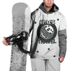 Накидка на куртку 3D с принтом Space travel в Тюмени, 100% полиэстер |  | белый | звезды | космос | планета | черный