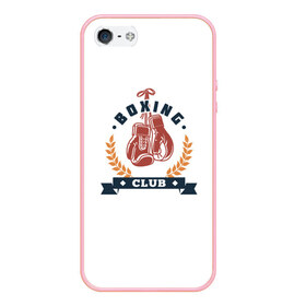 Чехол для iPhone 5/5S матовый с принтом BOXING CLUB в Тюмени, Силикон | Область печати: задняя сторона чехла, без боковых панелей | бокс | звезды | клуб | перчатки | чемпион