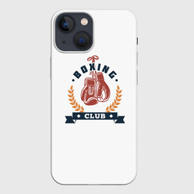 Чехол для iPhone 13 mini с принтом BOXING CLUB в Тюмени,  |  | Тематика изображения на принте: бокс | звезды | клуб | перчатки | чемпион