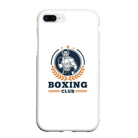 Чехол для iPhone 7Plus/8 Plus матовый с принтом BOXING CLUB в Тюмени, Силикон | Область печати: задняя сторона чехла, без боковых панелей | бокс | клуб | перчатки | спорт | чемпион