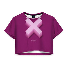 Женская футболка 3D укороченная с принтом The XX в Тюмени, 100% полиэстер | круглая горловина, длина футболки до линии талии, рукава с отворотами | the xx | xx | инди поп