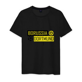 Мужская футболка хлопок с принтом Borussia Dortmund - New Design 2018 в Тюмени, 100% хлопок | прямой крой, круглый вырез горловины, длина до линии бедер, слегка спущенное плечо. | боруссия дортмунд