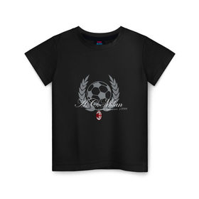 Детская футболка хлопок с принтом AC Milan - Since 1899 в Тюмени, 100% хлопок | круглый вырез горловины, полуприлегающий силуэт, длина до линии бедер | 0x000000123 | ac milan | itali | италия | милан