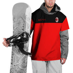 Накидка на куртку 3D с принтом AC Milan - Red & Black в Тюмени, 100% полиэстер |  | Тематика изображения на принте: 