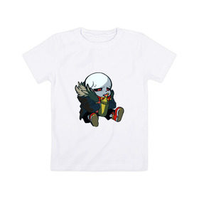 Детская футболка хлопок с принтом Sans в Тюмени, 100% хлопок | круглый вырез горловины, полуприлегающий силуэт, длина до линии бедер | sans | underfell | undertale