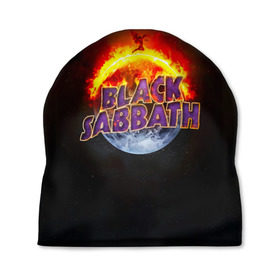 Шапка 3D с принтом Black Sabbath земля в огне в Тюмени, 100% полиэстер | универсальный размер, печать по всей поверхности изделия | black sabbath | группа | метал | надпись | оззи | осборн | хард рок | хеви метал