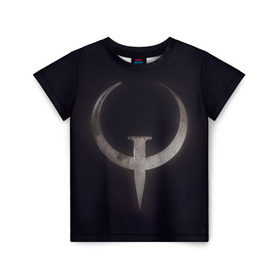 Детская футболка 3D с принтом Quake champions в Тюмени, 100% гипоаллергенный полиэфир | прямой крой, круглый вырез горловины, длина до линии бедер, чуть спущенное плечо, ткань немного тянется | Тематика изображения на принте: quake