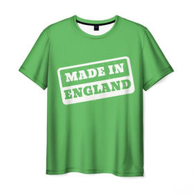 Мужская футболка 3D с принтом Made in England в Тюмени, 100% полиэфир | прямой крой, круглый вырез горловины, длина до линии бедер | англия | надпись | сделано | страна | турист