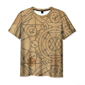 Мужская футболка 3D с принтом Код да Винчи в Тюмени, 100% полиэфир | прямой крой, круглый вырез горловины, длина до линии бедер | Тематика изображения на принте: загадки | знаки | история | культура | майя | надпись | тайна