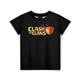 Детская футболка 3D с принтом Clash of Clans в Тюмени, 100% гипоаллергенный полиэфир | прямой крой, круглый вырез горловины, длина до линии бедер, чуть спущенное плечо, ткань немного тянется | игра | кланс | клэш | онлайн | оф | стратегия