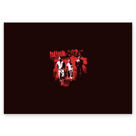 Поздравительная открытка с принтом Группа Blink-182 в Тюмени, 100% бумага | плотность бумаги 280 г/м2, матовая, на обратной стороне линовка и место для марки
 | blink | альтернативный рок | блинк | группа | красный | марк хоппус | музыка | мэтт скиба | надпись | панк | панк рок | песни | поп панк | рок | скейт панк | трэвис баркер