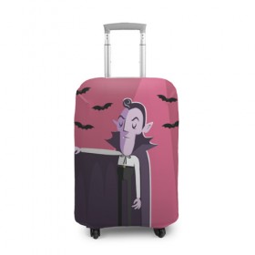 Чехол для чемодана 3D с принтом Дракула в Тюмени, 86% полиэфир, 14% спандекс | двустороннее нанесение принта, прорези для ручек и колес | dracula | halloween | helloween | вампир | день всех святых | детям | для детей | хеллоуин | хеловин | хэллоуин
