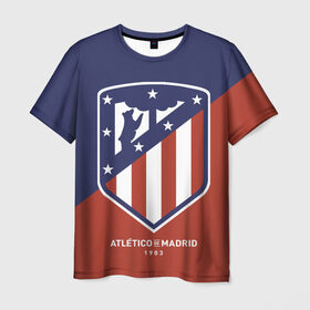 Мужская футболка 3D с принтом Атлетико Мадрид в Тюмени, 100% полиэфир | прямой крой, круглый вырез горловины, длина до линии бедер | atletico madrid | атлетико мадрид