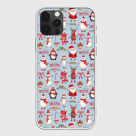 Чехол для iPhone 12 Pro Max с принтом Рождественская Милота в Тюмени, Силикон |  | Тематика изображения на принте: дед мороз | заяц | колокольчик | лиса | лисичка | медведь | олень | омела | пингвин | санта клаус