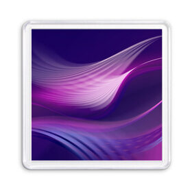 Магнит 55*55 с принтом Фиолетовые Волны в Тюмени, Пластик | Размер: 65*65 мм; Размер печати: 55*55 мм | Тематика изображения на принте: линии | узоры | фиолетовый | цвет