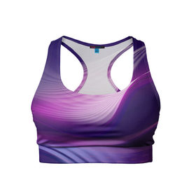 Женский спортивный топ 3D с принтом Фиолетовые Волны в Тюмени, 82% полиэстер, 18% спандекс Ткань безопасна для здоровья, позволяет коже дышать, не мнется и не растягивается |  | линии | узоры | фиолетовый | цвет