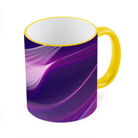 Кружка с принтом Фиолетовые Волны в Тюмени, керамика | ёмкость 330 мл | Тематика изображения на принте: линии | узоры | фиолетовый | цвет