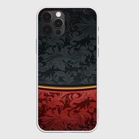 Чехол для iPhone 12 Pro Max с принтом Узоры Black and Red в Тюмени, Силикон |  | Тематика изображения на принте: красный | узоры | цветы | черный