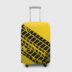 Чехол для чемодана 3D с принтом Следы покрышек в Тюмени, 86% полиэфир, 14% спандекс | двустороннее нанесение принта, прорези для ручек и колес | колесо | отпечаток | покрышка | протектор | след | шина