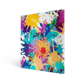 Холст квадратный с принтом Пятна краски в Тюмени, 100% ПВХ |  | абстракция | брызги | краска | пятно