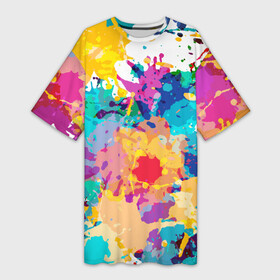 Платье-футболка 3D с принтом Пятна краски в Тюмени,  |  | абстракция | брызги | краска | пятно