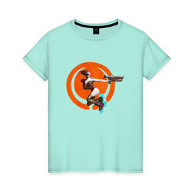 Женская футболка хлопок с принтом Quake champions в Тюмени, 100% хлопок | прямой крой, круглый вырез горловины, длина до линии бедер, слегка спущенное плечо | arena | champions | quakecon | квейк | квэйк | чемпионы | шутер
