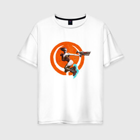 Женская футболка хлопок Oversize с принтом Quake champions в Тюмени, 100% хлопок | свободный крой, круглый ворот, спущенный рукав, длина до линии бедер
 | arena | champions | quakecon | квейк | квэйк | чемпионы | шутер
