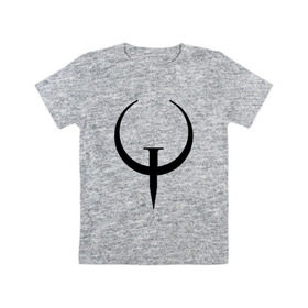 Детская футболка хлопок с принтом Quake champions в Тюмени, 100% хлопок | круглый вырез горловины, полуприлегающий силуэт, длина до линии бедер | Тематика изображения на принте: arena | champions | quakecon | квейк | квэйк | чемпионы | шутер