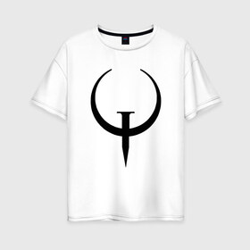 Женская футболка хлопок Oversize с принтом Quake champions в Тюмени, 100% хлопок | свободный крой, круглый ворот, спущенный рукав, длина до линии бедер
 | arena | champions | quakecon | квейк | квэйк | чемпионы | шутер