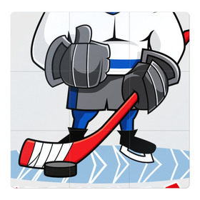 Магнитный плакат 3Х3 с принтом Хоккей! Больше, чем игра! в Тюмени, Полимерный материал с магнитным слоем | 9 деталей размером 9*9 см | hockey | зимние виды спорта | играет | клюшка | коньки | лед | не | трус | хоккей | шайба
