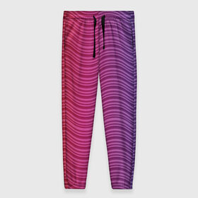Женские брюки 3D с принтом Цветные волны в Тюмени, полиэстер 100% | прямой крой, два кармана без застежек по бокам, с мягкой трикотажной резинкой на поясе и по низу штанин. В поясе для дополнительного комфорта — широкие завязки | 