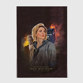 Постер с принтом The 13TH Doctor в Тюмени, 100% бумага
 | бумага, плотность 150 мг. Матовая, но за счет высокого коэффициента гладкости имеет небольшой блеск и дает на свету блики, но в отличии от глянцевой бумаги не покрыта лаком | cosmos | doctor who | space | tardis | доктор кто | космос | тардис