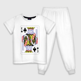 Детская пижама хлопок с принтом Король треф в Тюмени, 100% хлопок |  брюки и футболка прямого кроя, без карманов, на брюках мягкая резинка на поясе и по низу штанин
 | карты | колода | крести | масть