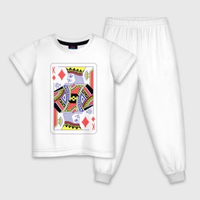 Детская пижама хлопок с принтом Король буби в Тюмени, 100% хлопок |  брюки и футболка прямого кроя, без карманов, на брюках мягкая резинка на поясе и по низу штанин
 | азарт | атласная | бубей | бубны | карты | колода | масть