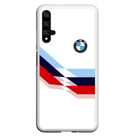 Чехол для Honor 20 с принтом Бмв Bmw White в Тюмени, Силикон | Область печати: задняя сторона чехла, без боковых панелей | Тематика изображения на принте: bmw | автомобиль | автомобильные | бмв | лучшие | марка | машины | мужчинам | патриот | подарок | прикольные | тренд | фанат | флаг