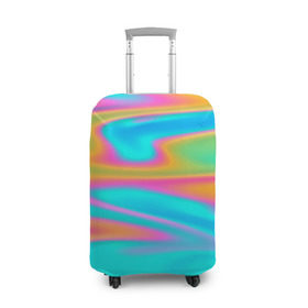Чехол для чемодана 3D с принтом Разводы радужные в Тюмени, 86% полиэфир, 14% спандекс | двустороннее нанесение принта, прорези для ручек и колес | color | paint | абстракция | абстракция красок | краска | разводы | разводы красок | цветные краски | яркие краски