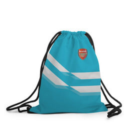 Рюкзак-мешок 3D с принтом Арсенал / FC Arsenal 2018 Blue в Тюмени, 100% полиэстер | плотность ткани — 200 г/м2, размер — 35 х 45 см; лямки — толстые шнурки, застежка на шнуровке, без карманов и подкладки | 