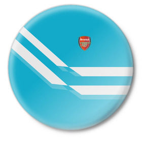 Значок с принтом Арсенал / FC Arsenal 2018 Blue в Тюмени,  металл | круглая форма, металлическая застежка в виде булавки | Тематика изображения на принте: 