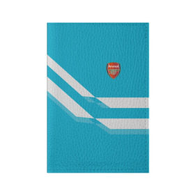 Обложка для паспорта матовая кожа с принтом Арсенал / FC Arsenal 2018 Blue в Тюмени, натуральная матовая кожа | размер 19,3 х 13,7 см; прозрачные пластиковые крепления | Тематика изображения на принте: 