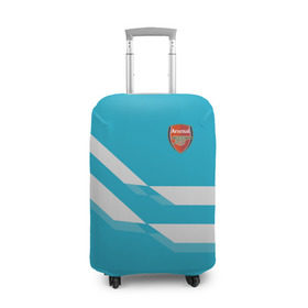 Чехол для чемодана 3D с принтом Арсенал / FC Arsenal 2018 Blue в Тюмени, 86% полиэфир, 14% спандекс | двустороннее нанесение принта, прорези для ручек и колес | Тематика изображения на принте: 