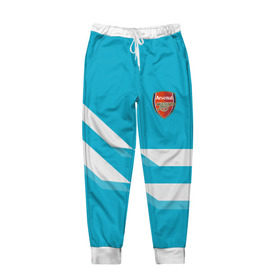 Мужские брюки 3D с принтом Арсенал / FC Arsenal 2018 Blue в Тюмени, 100% полиэстер | манжеты по низу, эластичный пояс регулируется шнурком, по бокам два кармана без застежек, внутренняя часть кармана из мелкой сетки | Тематика изображения на принте: 