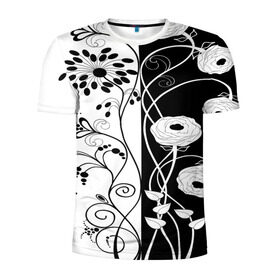 Мужская футболка 3D спортивная с принтом Мак в Тюмени, 100% полиэстер с улучшенными характеристиками | приталенный силуэт, круглая горловина, широкие плечи, сужается к линии бедра | blossom | flower | garden stuff | green stuff | бабочки | узор | цветочный орнамент | цветы | цеточный узор